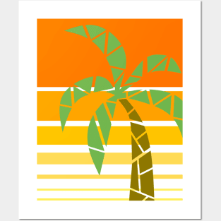 Tropical Geometric Palm Tree Art Posters and Art